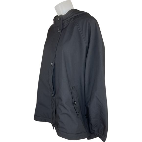 Dennis Basso V-Luxe Black Coat Hooded Zip Button Vent Adjustable 2X Outerwear - Picture 8 of 14